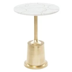 Discount ✨ 21'' Multi Colored Modern Marble Accent Table by Ivory and Iris 🧨