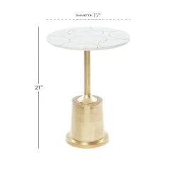 Discount ✨ 21'' Multi Colored Modern Marble Accent Table by Ivory and Iris 🧨 -Cheap Ivory and Iris Store D305200S 6
