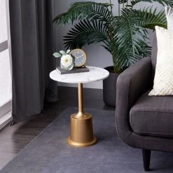 Discount ✨ 21'' Multi Colored Modern Marble Accent Table by Ivory and Iris 🧨 -Cheap Ivory and Iris Store D305200S 7