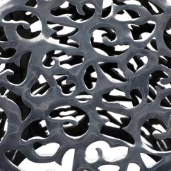 Coupon 🧨 18" Silver Hollow Aluminum Contemporary Stool by Ivory and Iris 😀 -Cheap Ivory and Iris Store D305223S 6