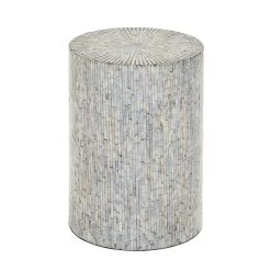 Deals β 20" Multicolor Shell & Wood Contemporary Accent Table by Ivory and Iris π