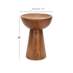 Best Sale 🛒 20" Copper Iron Vintage Accent Table by Ivory and Iris 😀 -Cheap Ivory and Iris Store D305236S 4