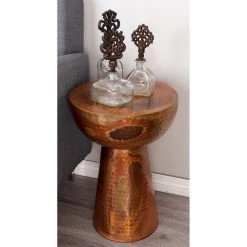 Best Sale 🛒 20" Copper Iron Vintage Accent Table by Ivory and Iris 😀 -Cheap Ivory and Iris Store D305236S 6
