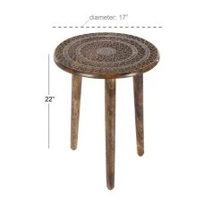 Discount 🛒 22" Brown Mango Wood Traditional Accent Table by Ivory and Iris ✔️ -Cheap Ivory and Iris Store D305243S 7