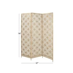 Promo 🤩 Brass Metal Modern Room Divider Screen by Ivory and Iris 🧨 -Cheap Ivory and Iris Store D305263S 4