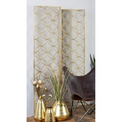Promo 🤩 Brass Metal Modern Room Divider Screen by Ivory and Iris 🧨 -Cheap Ivory and Iris Store D305263S 5