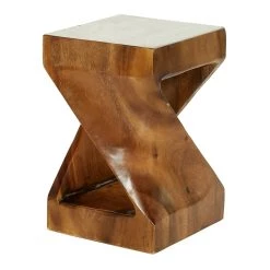 Best reviews of ⌛ 18'' Brown Saur Wood Contemporary Accent Table by Ivory and Iris 😀