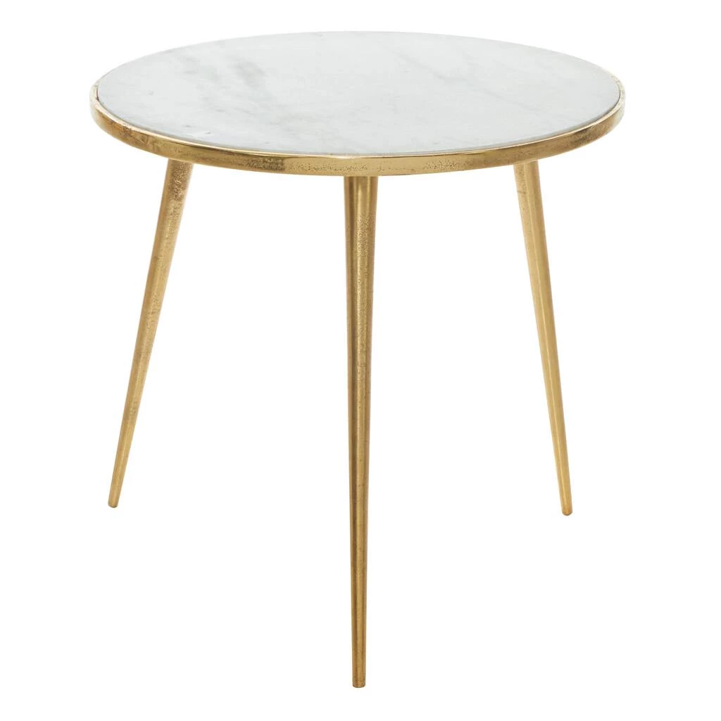 Best Sale π 20'' Gold Aluminum & White Marble Modern Accent Table by Ivory and Iris β 1 Best Sale π 20'' Gold Aluminum & White Marble Modern Accent Table by Ivory and Iris β