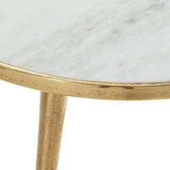 Best Sale π 20'' Gold Aluminum & White Marble Modern Accent Table by Ivory and Iris β 8 Best Sale π 20'' Gold Aluminum & White Marble Modern Accent Table by Ivory and Iris β -Cheap Ivory and Iris Store D305290S 3