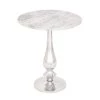 Wholesale 🎁 2ft. White Marble and Aluminum Traditional Accent Table by Ivory and Iris 🔥