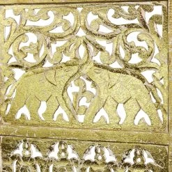 Budget 🔥 Gold Mango Wood Traditional Room Divider Screen by Ivory and Iris 🎉 -Cheap Ivory and Iris Store D305298S 6