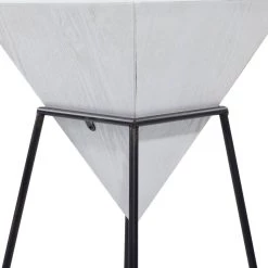 Promo 😍 2ft. White Metal and Wood Modern Accent Table by Ivory and Iris ⭐ -Cheap Ivory and Iris Store D305304S 4