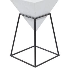 Promo 😍 2ft. White Metal and Wood Modern Accent Table by Ivory and Iris ⭐ -Cheap Ivory and Iris Store D305304S 6