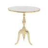Deals ⭐ 22'' Gold Stone Traditional Accent Table by Ivory and Iris 👍