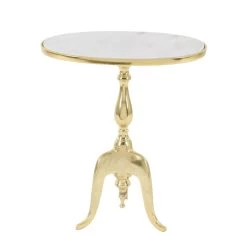 Deals β 22'' Gold Stone Traditional Accent Table by Ivory and Iris π