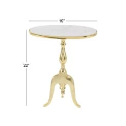 Deals β 22'' Gold Stone Traditional Accent Table by Ivory and Iris π 8 Deals β 22'' Gold Stone Traditional Accent Table by Ivory and Iris π -Cheap Ivory and Iris Store D305320S 4