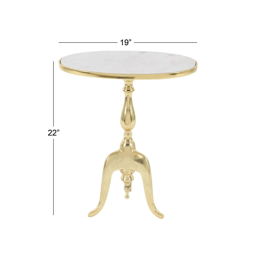 Deals β 22'' Gold Stone Traditional Accent Table by Ivory and Iris π 4 Deals β 22'' Gold Stone Traditional Accent Table by Ivory and Iris π - Image 4