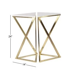 Coupon 🤩 2ft. Gold Marble Contemporary Accent Table, 2ct. by Ivory and Iris 🤩 12 Coupon 🤩 2ft. Gold Marble Contemporary Accent Table, 2ct. by Ivory and Iris 🤩 -Cheap Ivory and Iris Store D305324S 6