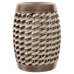 Brand new ⭐ 19'' Brown Rattan and Chinese Fir Eclectic Accent Table, 2ct. by Ivory and Iris 😀