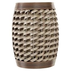 Brand new ⭐ 19'' Brown Rattan and Chinese Fir Eclectic Accent Table, 2ct. by Ivory and Iris 😀 -Cheap Ivory and Iris Store D305325S 5