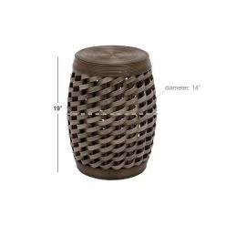 Brand new ⭐ 19'' Brown Rattan and Chinese Fir Eclectic Accent Table, 2ct. by Ivory and Iris 😀 -Cheap Ivory and Iris Store D305325S 6