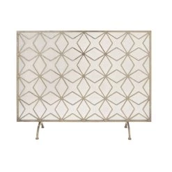 Cheap 🎁 Gold Metal Modern Fireplace Screen by Ivory and Iris 👏