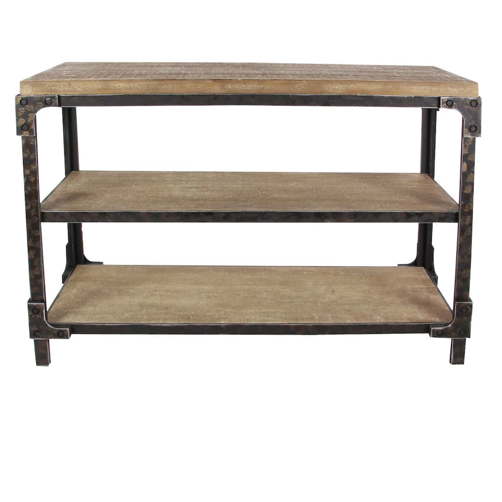 Discount π 4ft. Brown Industrial Wood Console Table by Ivory and Iris β¨ 1 Discount π 4ft. Brown Industrial Wood Console Table by Ivory and Iris β¨