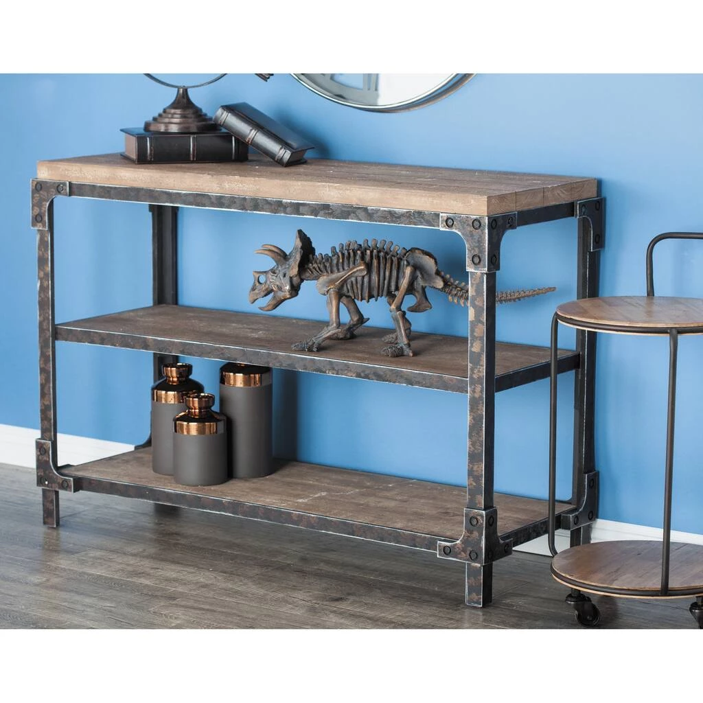 Discount π 4ft. Brown Industrial Wood Console Table by Ivory and Iris β¨ 8 Discount π 4ft. Brown Industrial Wood Console Table by Ivory and Iris β¨ - Image 8
