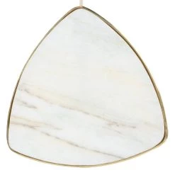 Hot Sale 🤩 21'' Gold Aluminum and White Marble Modern Accent Table by Ivory and Iris ✨ -Cheap Ivory and Iris Store D305356S 3