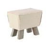 Deals 😍 17'' White Wood and Linen Rustic Stool by Ivory and Iris 😍