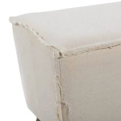 Deals 😍 17'' White Wood and Linen Rustic Stool by Ivory and Iris 😍 -Cheap Ivory and Iris Store D305360S 5