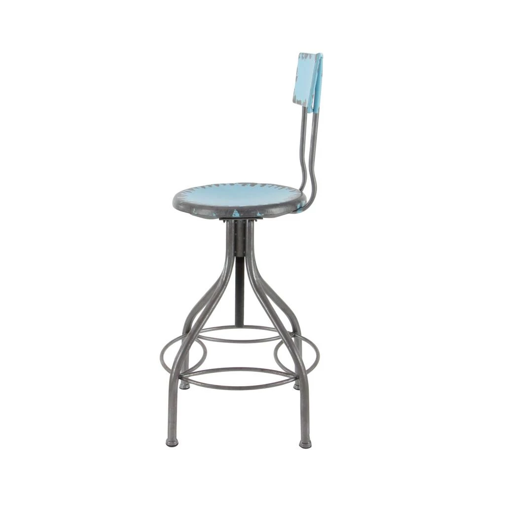 Best deal 🤩 41" Distressed Aqua & Gray Iron Vintage Bar Chair by Ivory and Iris ✔️ 4 Best deal 🤩 41" Distressed Aqua & Gray Iron Vintage Bar Chair by Ivory and Iris ✔️ - Image 4
