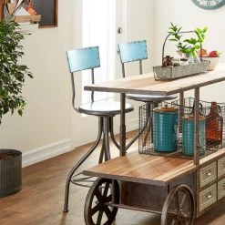 Best deal 🤩 41" Distressed Aqua & Gray Iron Vintage Bar Chair by Ivory and Iris ✔️ 15 Best deal 🤩 41" Distressed Aqua & Gray Iron Vintage Bar Chair by Ivory and Iris ✔️ -Cheap Ivory and Iris Store D305370S 8