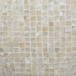 Flash Sale ❤️ 19'' Cream Mussel Shells and Wood Contemporary Accent Table by Ivory and Iris 😉 -Cheap Ivory and Iris Store D305372S 4