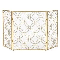 Coupon 🎁 Gold Metal Contemporary Fireplace Screen by Ivory and Iris 🎁