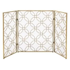 Coupon 🎁 Gold Metal Contemporary Fireplace Screen by Ivory and Iris 🎁 -Cheap Ivory and Iris Store D305380S 4