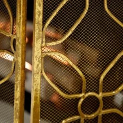 Coupon 🎁 Gold Metal Contemporary Fireplace Screen by Ivory and Iris 🎁 -Cheap Ivory and Iris Store D305380S 7