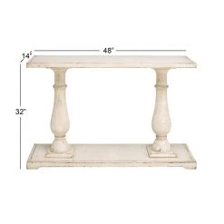 Best reviews of ✨ 4ft. White Farmhouse Wood Console Table by Ivory and Iris ⭐ -Cheap Ivory and Iris Store D305384S 5