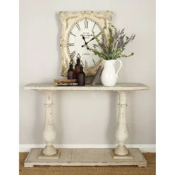 Best reviews of ✨ 4ft. White Farmhouse Wood Console Table by Ivory and Iris ⭐ -Cheap Ivory and Iris Store D305384S 6