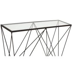 Discount 🎉 3ft. Black Modern Metal Console Table by Ivory and Iris 💯 -Cheap Ivory and Iris Store D305390S 3