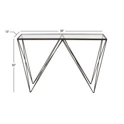 Discount 🎉 3ft. Black Modern Metal Console Table by Ivory and Iris 💯 -Cheap Ivory and Iris Store D305390S 5