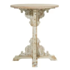 Budget 🧨 2.5ft. White Chinese Fir Farmhouse Accent Table by Ivory and Iris ⌛ -Cheap Ivory and Iris Store D305398S 4