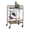 Best reviews of ❤️ 2-Tier Brown Chinese Fir and Metal Industrial Bar Cart by Ivory and Iris 🔔