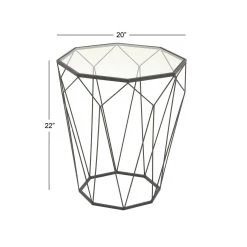 Wholesale 🌟 Black Iron Contemporary Accent Table by Ivory and Iris ✨ -Cheap Ivory and Iris Store D305403S 5