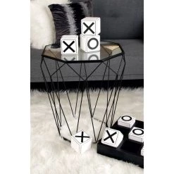 Wholesale 🌟 Black Iron Contemporary Accent Table by Ivory and Iris ✨ -Cheap Ivory and Iris Store D305403S 6