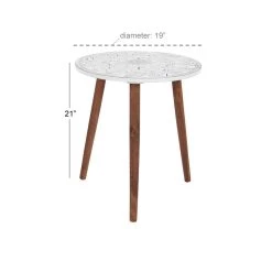 New ✔️ White Wood Contemporary Accent Table by Ivory and Iris 😍 -Cheap Ivory and Iris Store D305418S 3