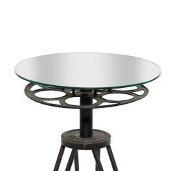 Cheap 😉 Black Glass & Metal Eclectic Accent Table by Ivory and Iris 🔥 -Cheap Ivory and Iris Store D305424S 5