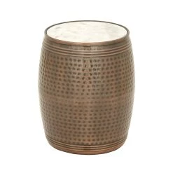 Buy β¨ Brown Iron & Marble Industrial Accent Table by Ivory and Iris π―