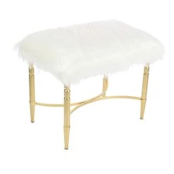 Best reviews of π Gold Fur & Metal Contemporary Stool by Ivory and Iris π