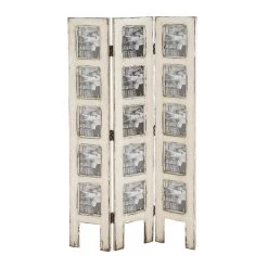 New 😉 White Wood Farmhouse Room Divider Screen by Ivory and Iris 🔔